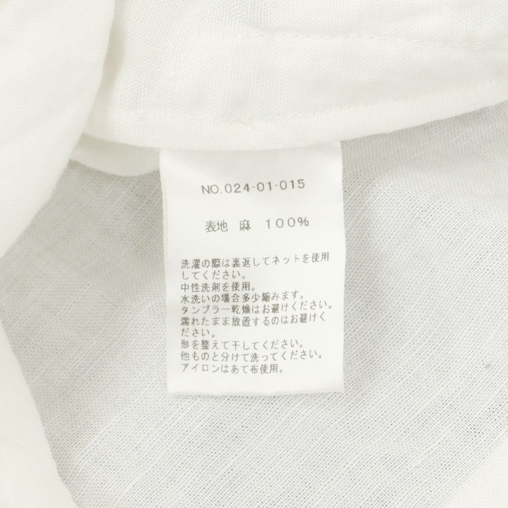 [Used] OFF THE CUFF Linen Open Collar Short Sleeve Shirt White [L] [Condition Rank B] ​​[Men&