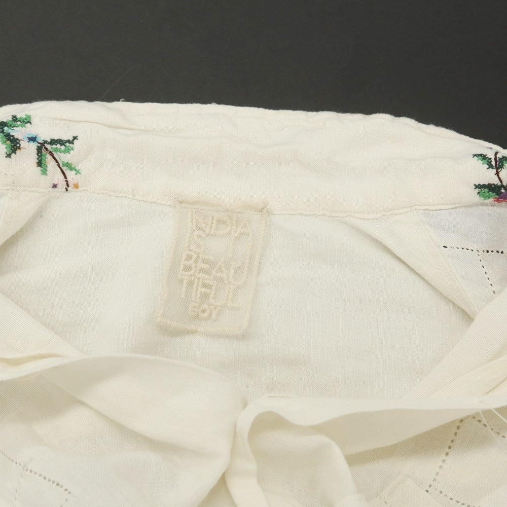 [Used] INDIA IS BEAUTIFUL Cotton linen open collar short sleeve shirt off white [3] [Condition rank B] ​​[Men&