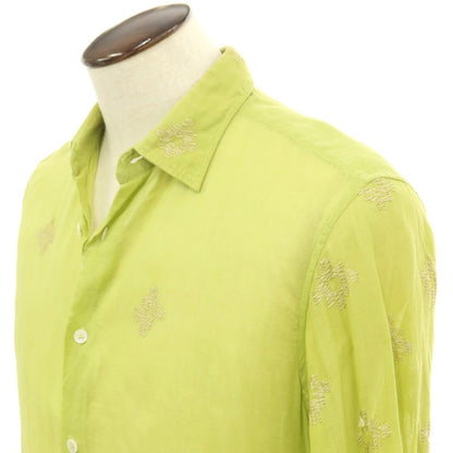 [Used] PERIOD FEATURES Silk Long Sleeve Casual Shirt Light Green [3] [Condition Rank C] [Men&