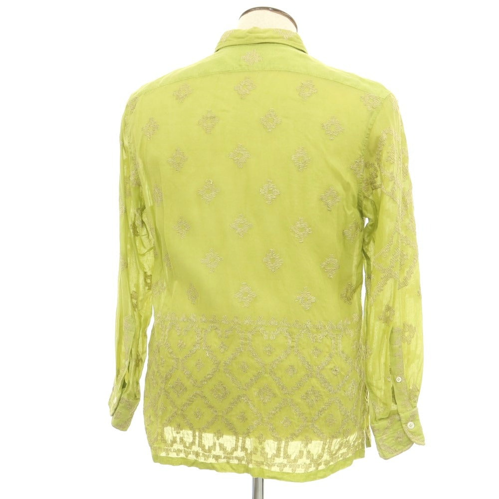 [Used] PERIOD FEATURES Silk Long Sleeve Casual Shirt Light Green [3] [Condition Rank C] [Men&