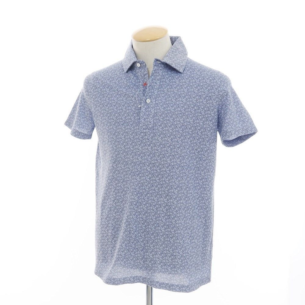 [Used] ISAIA Cotton Pique Short Sleeve Polo Shirt Light Blue x Gray [Size XS] [BLU] [S/S] [Condition Rank B] ​​[Men&