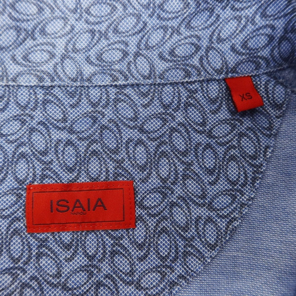 [Used] ISAIA Cotton Pique Short Sleeve Polo Shirt Light Blue x Gray [Size XS] [BLU] [S/S] [Condition Rank B] ​​[Men&