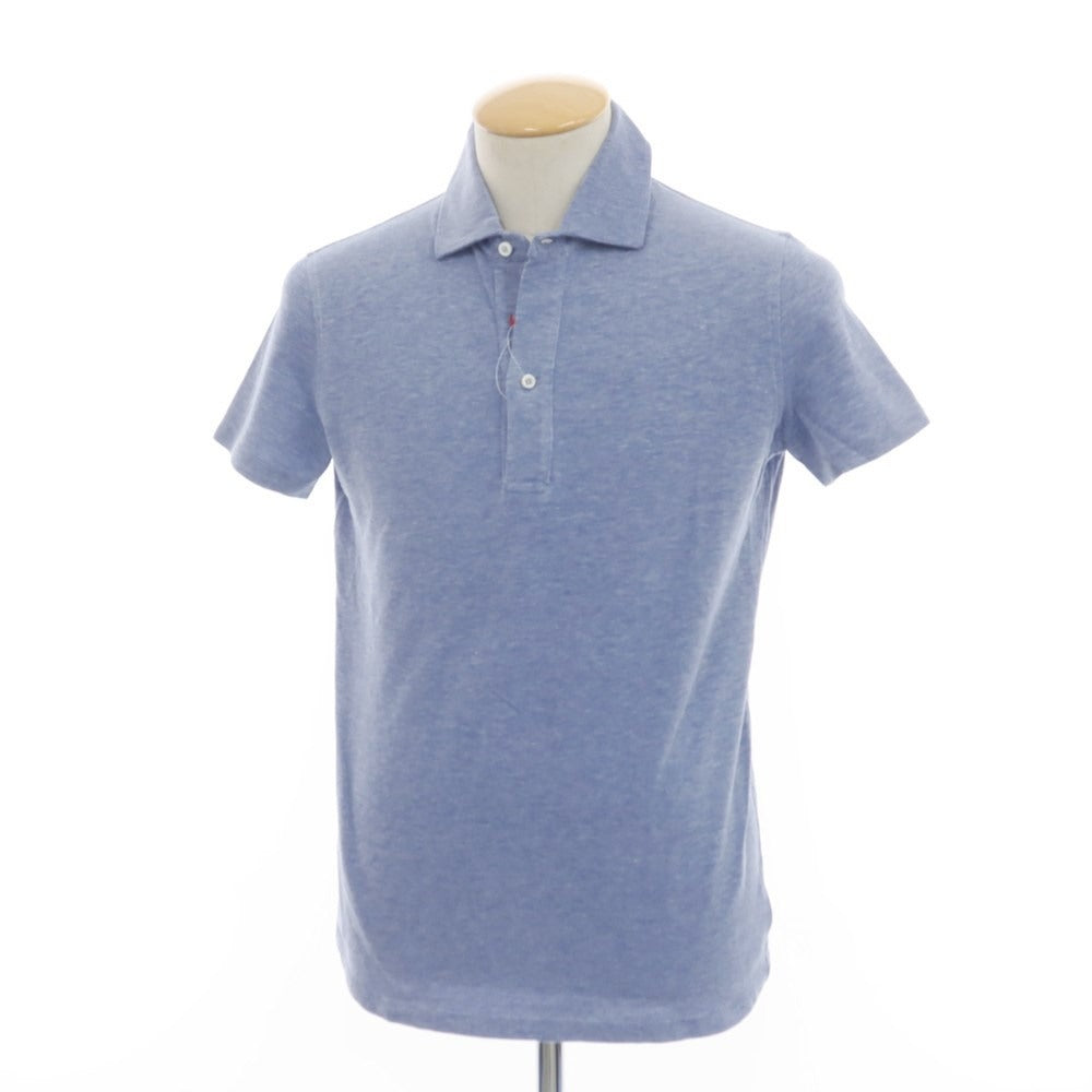 [Used] ISAIA Cotton Pique Short Sleeve Polo Shirt Blue x White [Size XS] [BLU] [S/S] [Condition Rank A] [Men&