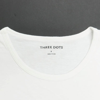 【中古】スリードッツ three dots コットン クルーネック 半袖Ｔシャツ ホワイト【サイズS】【WHT】【S/S】【状態ランクC】【メンズ】【759184】