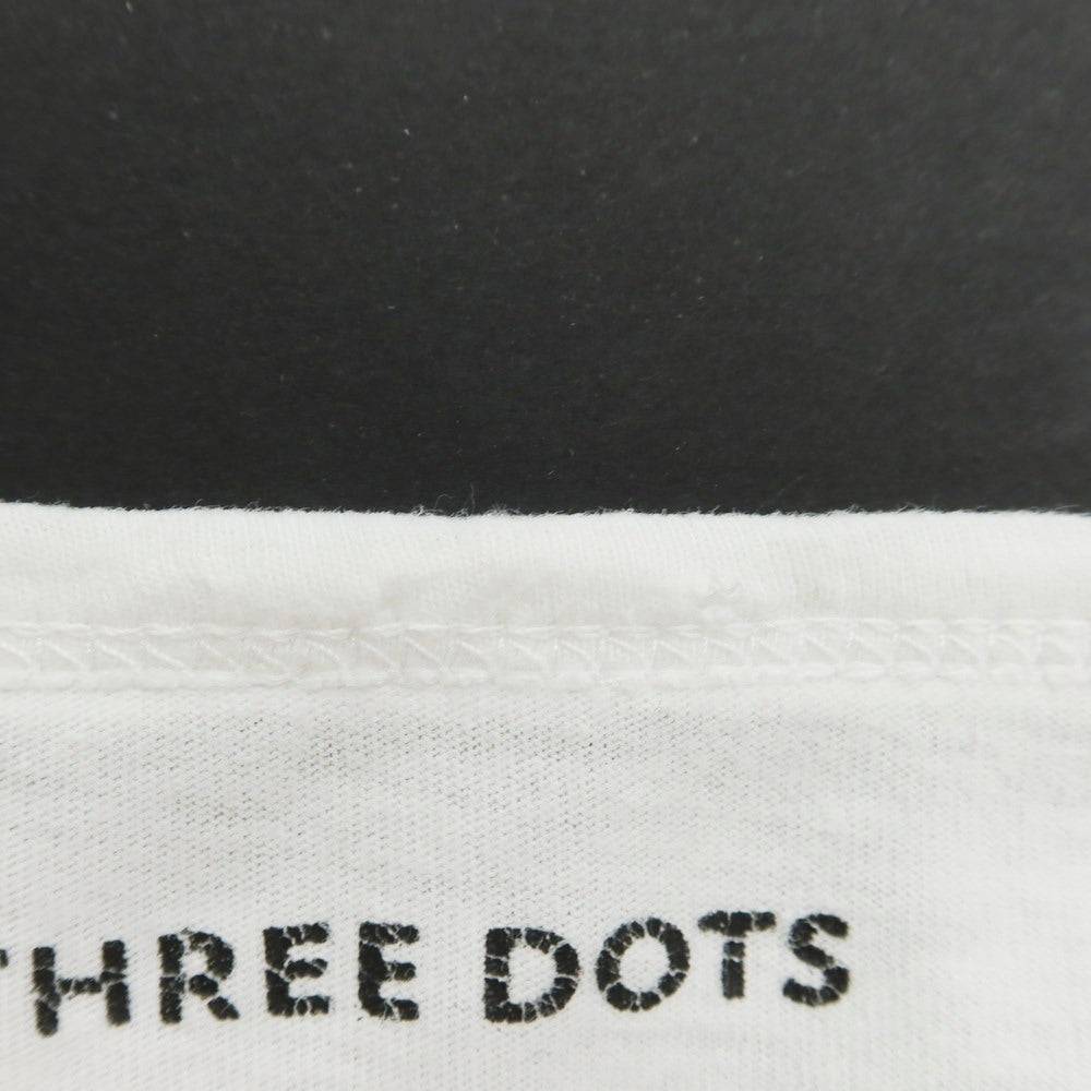 【中古】スリードッツ three dots コットン クルーネック 半袖Ｔシャツ ホワイト【サイズS】【WHT】【S/S】【状態ランクC】【メンズ】【759184】