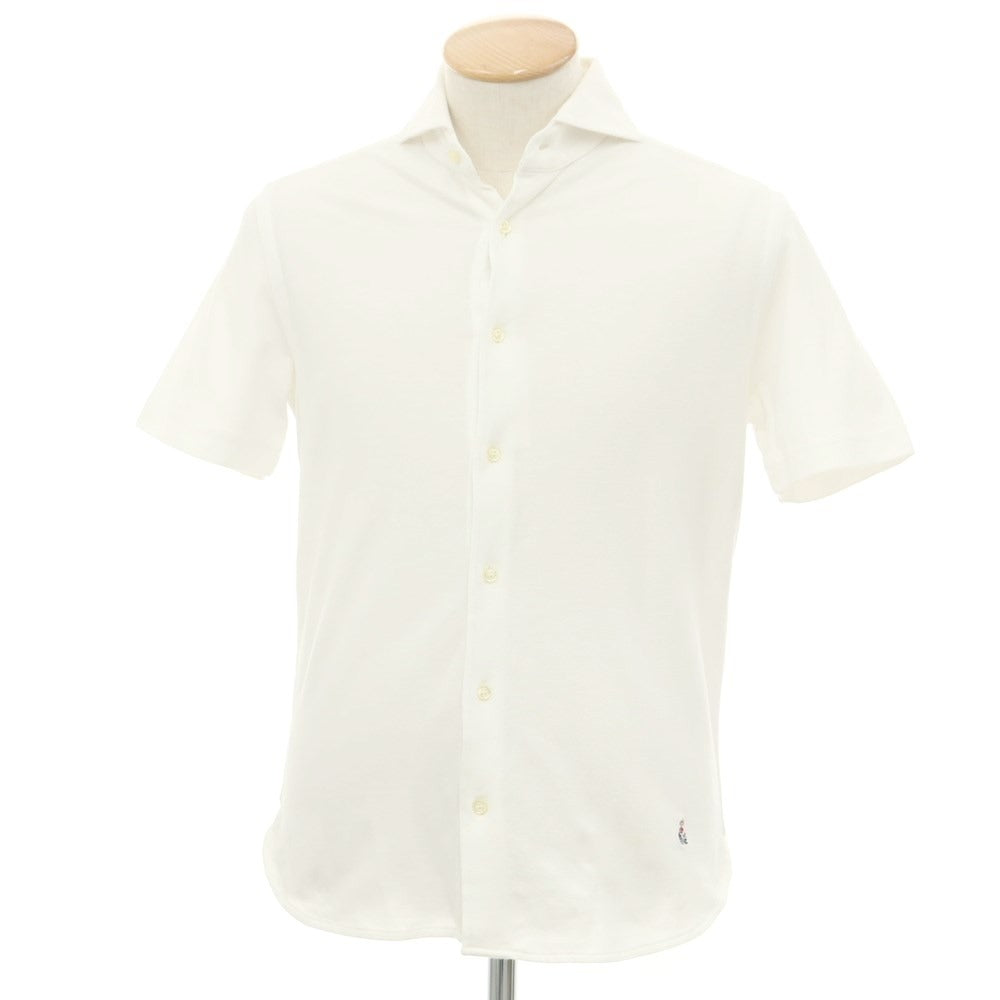 [Used] GUY ROVER Cotton Horizontal Collar Short Sleeve Shirt White [S] [Condition Rank D] [Men&