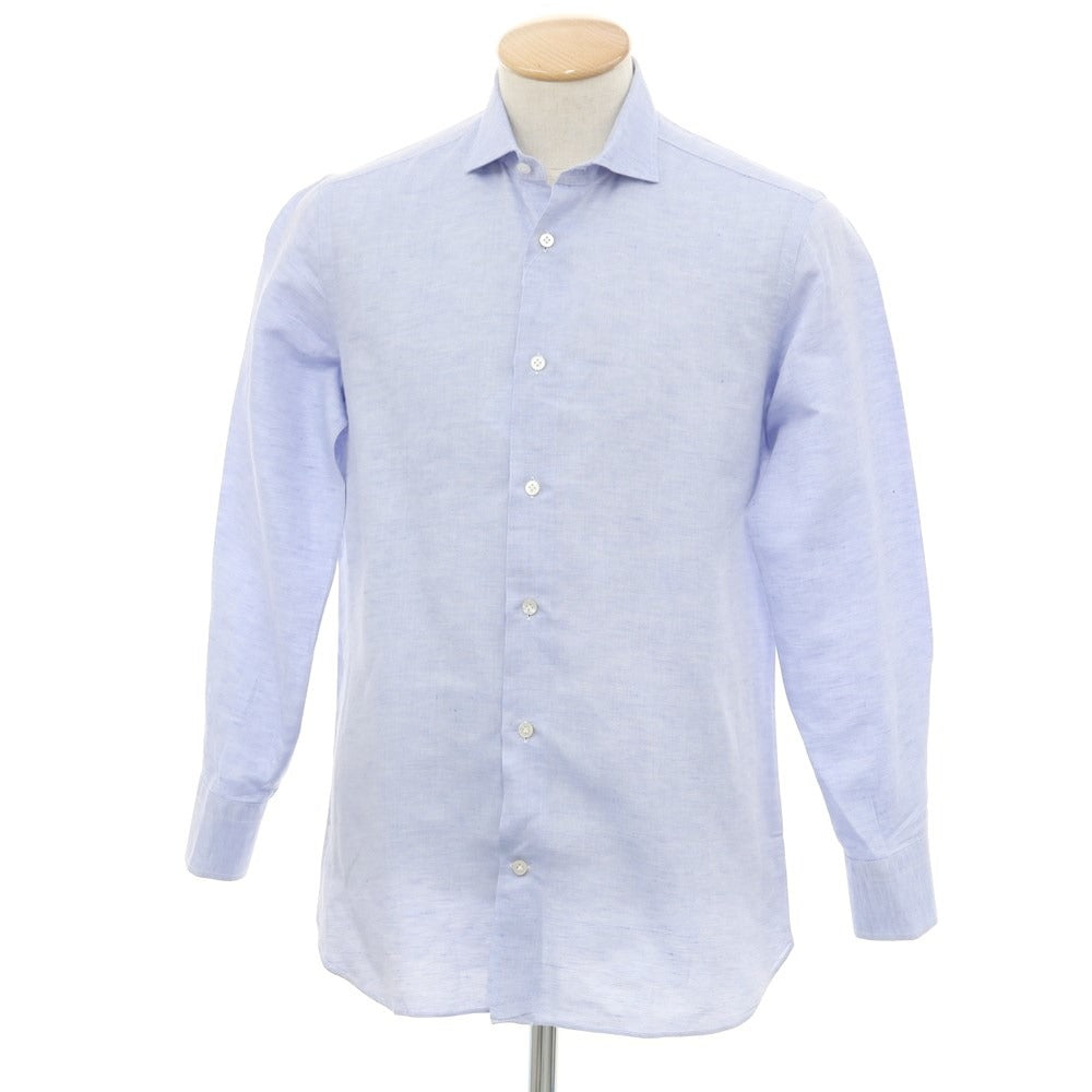 [Used] BORRIELLO Cotton Horizontal Collar Dress Shirt Blue [No description (S rank)] [Condition rank B] ​​[Men&