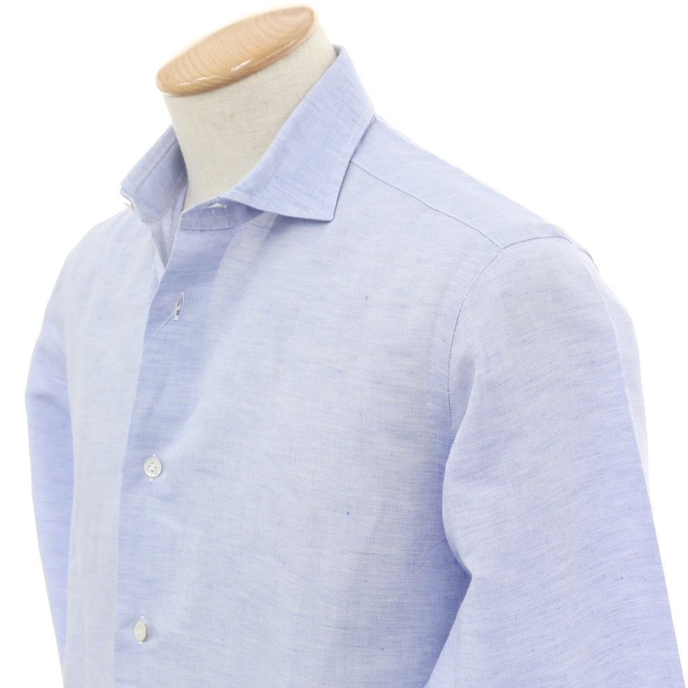 [Used] BORRIELLO Cotton Horizontal Collar Dress Shirt Blue [No description (S rank)] [Condition rank B] ​​[Men&