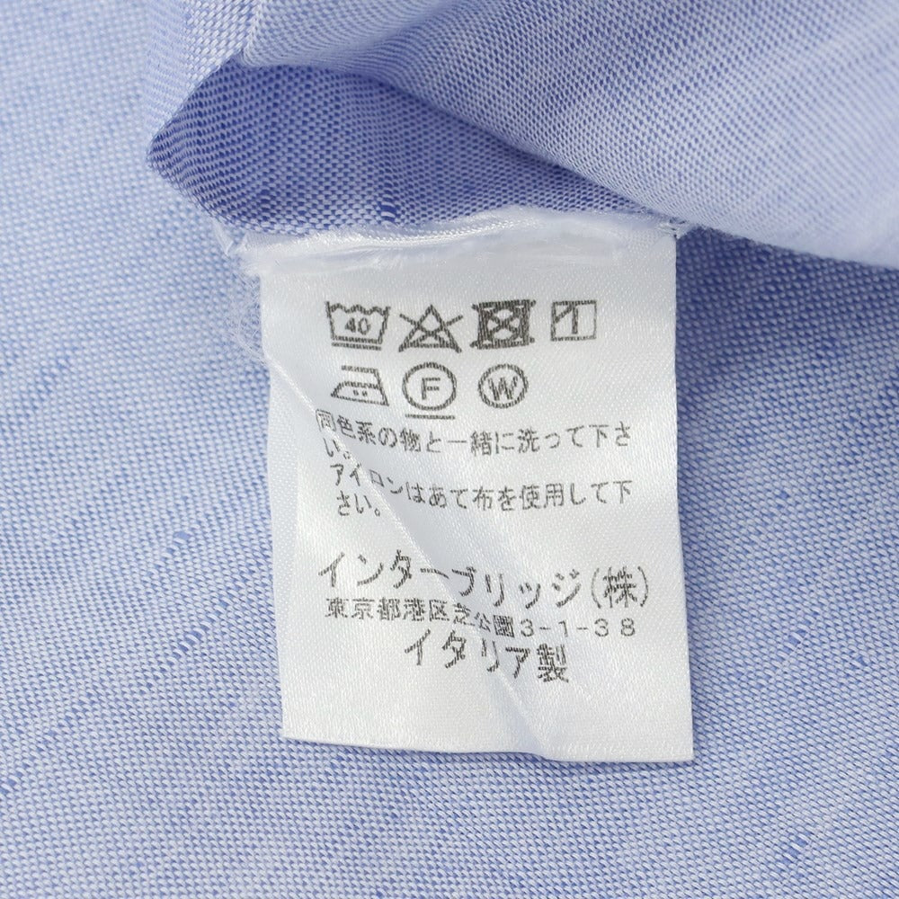 [Used] BORRIELLO Cotton Horizontal Collar Dress Shirt Blue [No description (S rank)] [Condition rank B] ​​[Men&