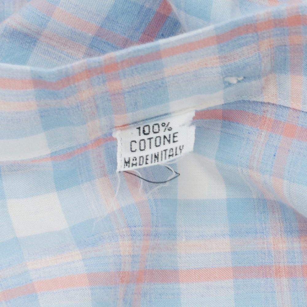 [Used] Finamore Cotton Horizontal Collar Casual Shirt Light Blue x White [S] [Condition Rank B] ​​[Men&