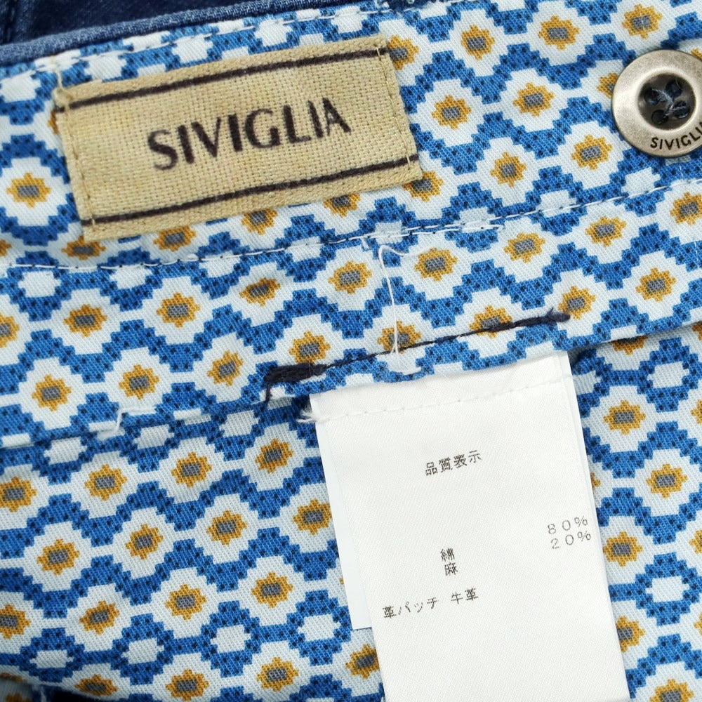 【中古】シビリア SIVIGLIA コットンリネン ショートパンツ ネイビー【 30 】【 状態ランクB 】【 メンズ 】