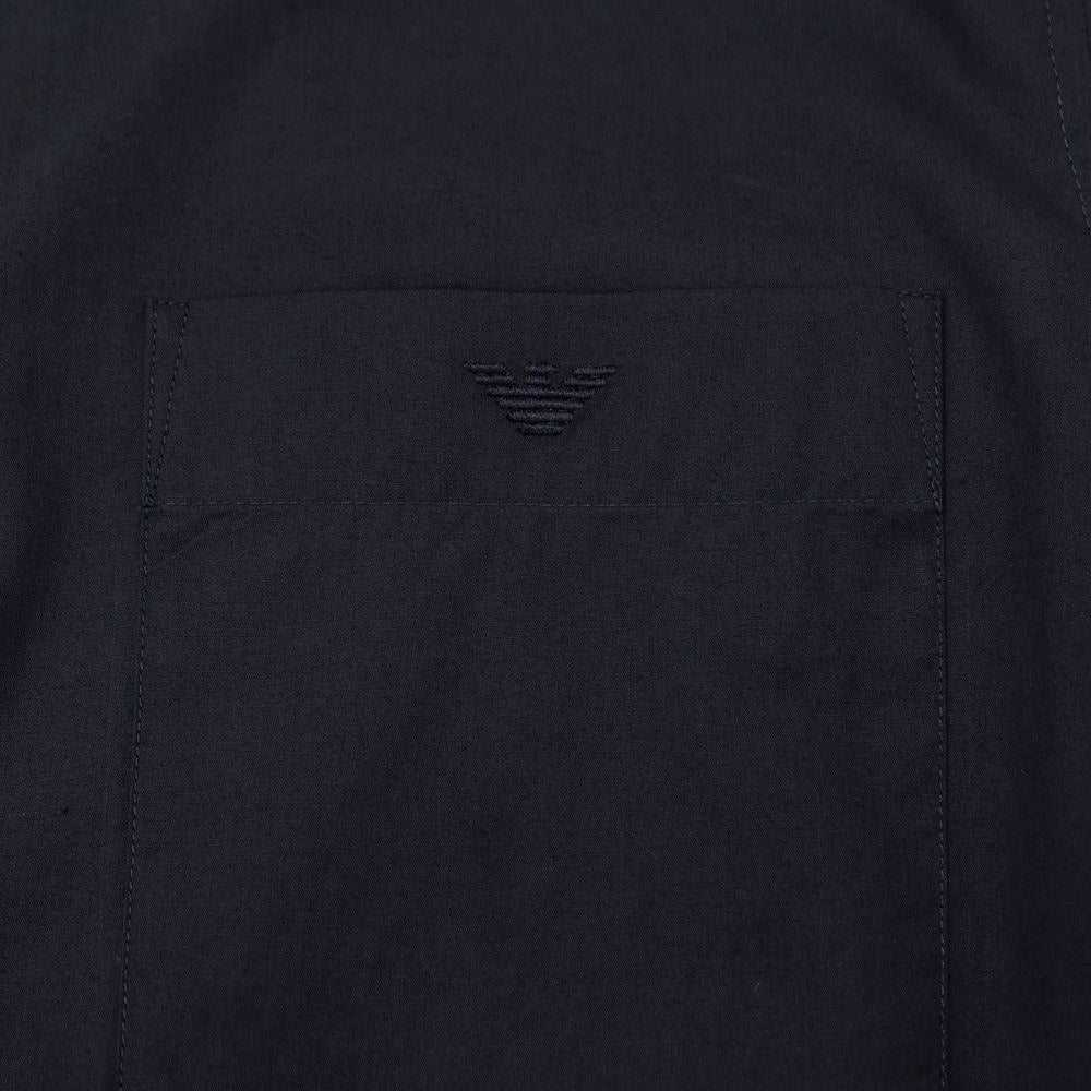 [Used] [Unused] Emporio Armani EMPORIO ARMANI Cotton No-collar Short-sleeve Shirt Navy [M] [Condition Rank S] [Men&