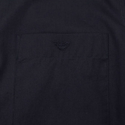 [Used] [Unused] Emporio Armani EMPORIO ARMANI Cotton No-collar Short-sleeve Shirt Navy [M] [Condition Rank S] [Men&