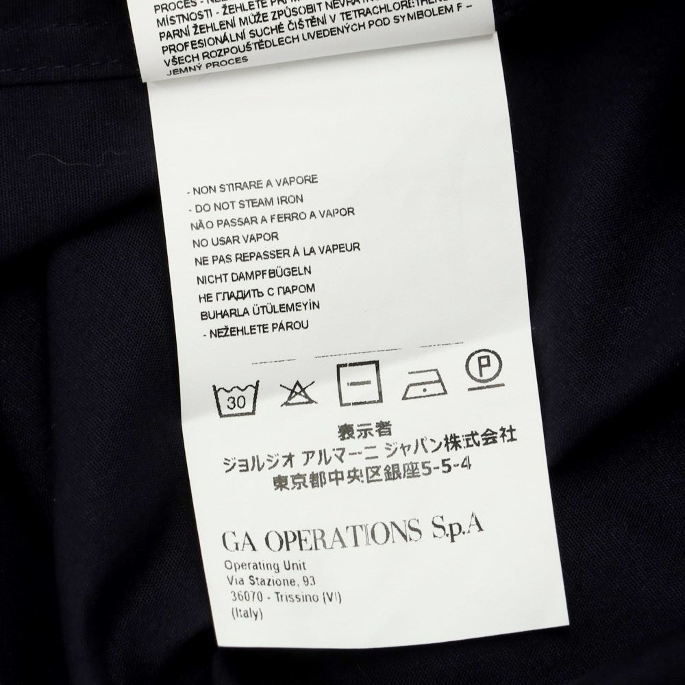 [Used] [Unused] Emporio Armani EMPORIO ARMANI Cotton No-collar Short-sleeve Shirt Navy [M] [Condition Rank S] [Men&