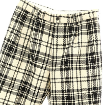 [Used] CELLAR DOOR Polyester Cotton Check Slacks Pants Light Beige x Black [No description (M size)] [Condition Rank B] ​​[Men&