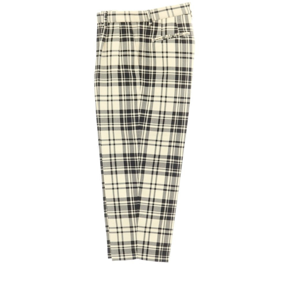 [Used] CELLAR DOOR Polyester Cotton Check Slacks Pants Light Beige x Black [No description (M size)] [Condition Rank B] ​​[Men&