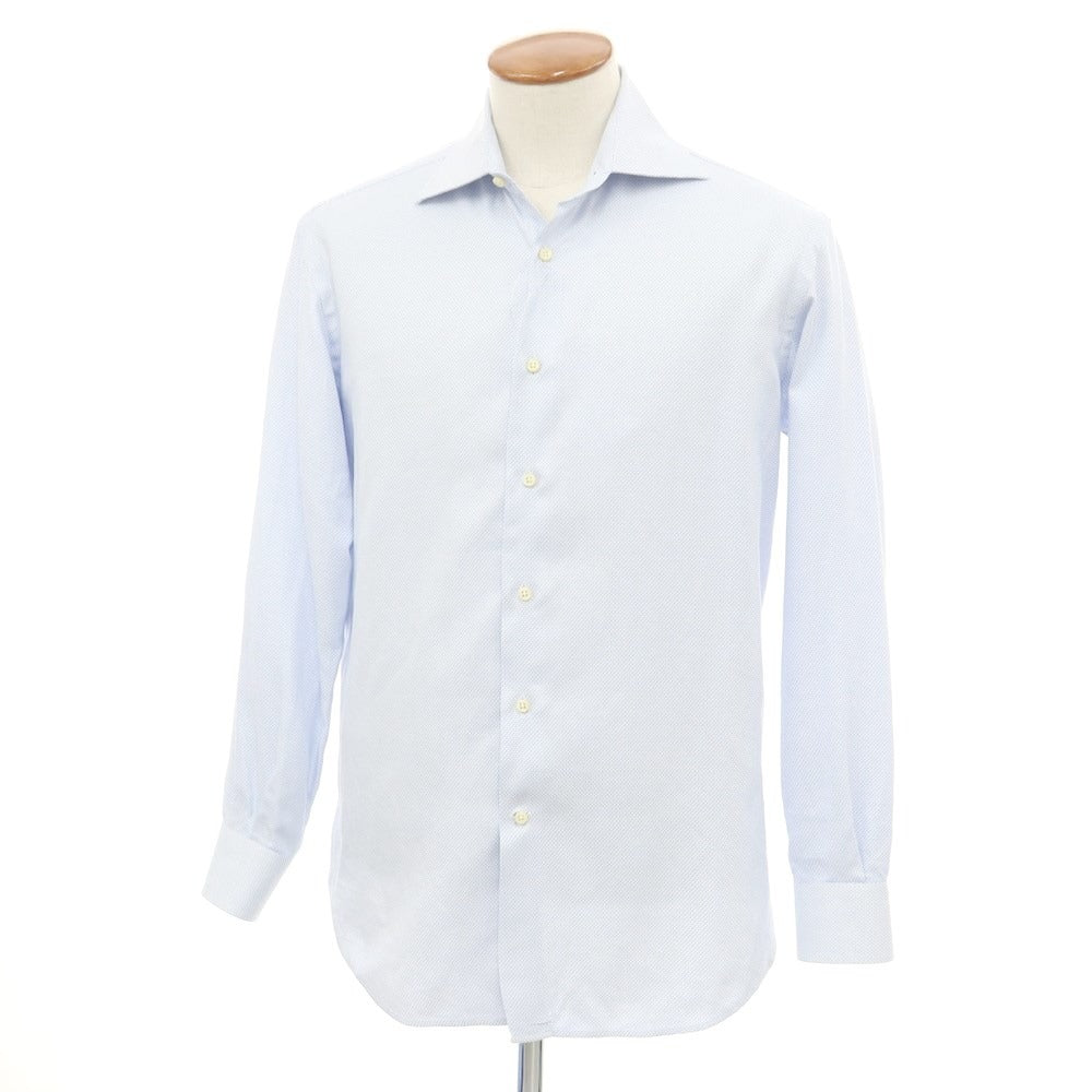 [Used] DOGANA Cotton Wide Collar Dress Shirt White x Light Blue [40] [Condition Rank B] ​​[Men&