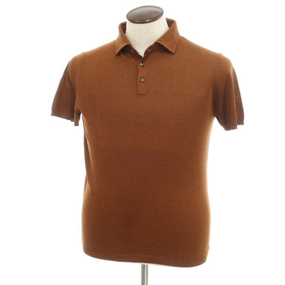 [New] STILE LATINO Silk High Gauge Short Sleeve Polo Knit Brown [Size 48] [BRW] [S/S] [Condition Rank N] [Men&