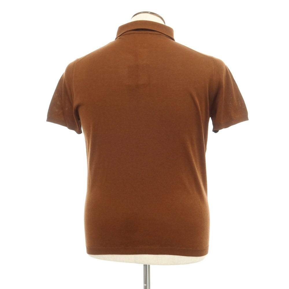 [New] STILE LATINO Silk High Gauge Short Sleeve Polo Knit Brown [Size 48] [BRW] [S/S] [Condition Rank N] [Men&