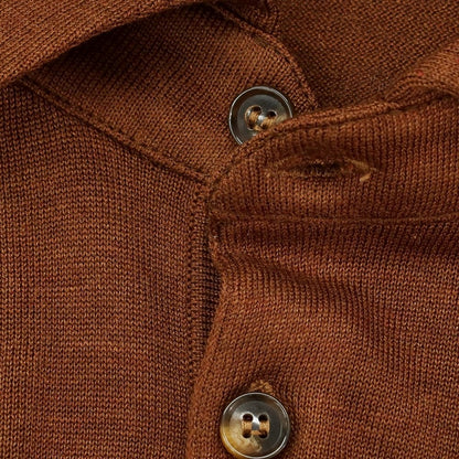 [New] STILE LATINO Silk High Gauge Short Sleeve Polo Knit Brown [Size 50] [BRW] [S/S] [Condition Rank N] [Men&