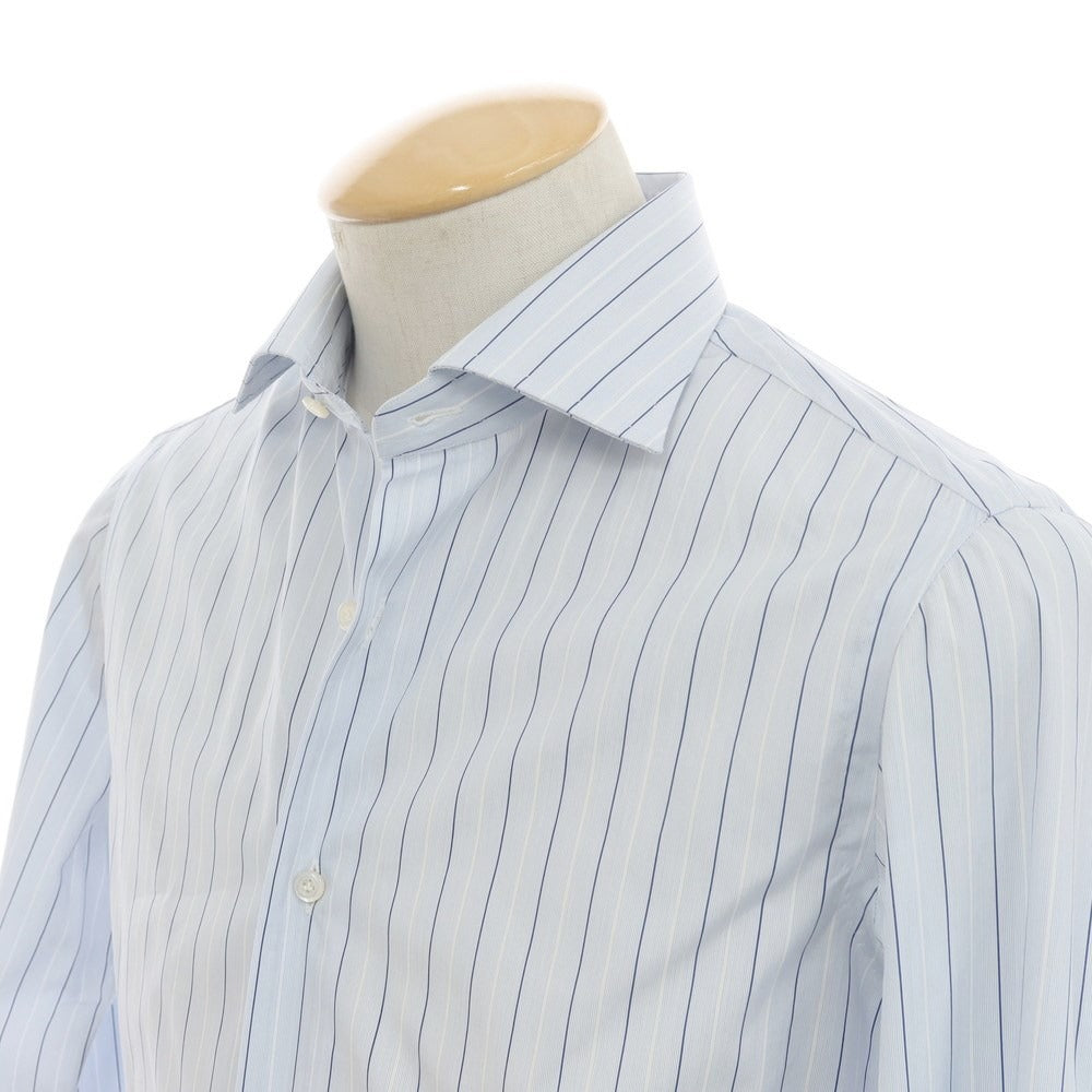 [New] STILE LATINO Cotton Striped Semi-Wide Collar Dress Shirt Light Blue x White [Size 37] [BLU] [S/S/A/W] [Condition Rank N] [Men&