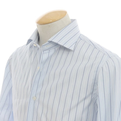 [New] STILE LATINO Cotton Striped Semi-Wide Collar Dress Shirt Light Blue x White [Size 37] [BLU] [S/S/A/W] [Condition Rank N] [Men&