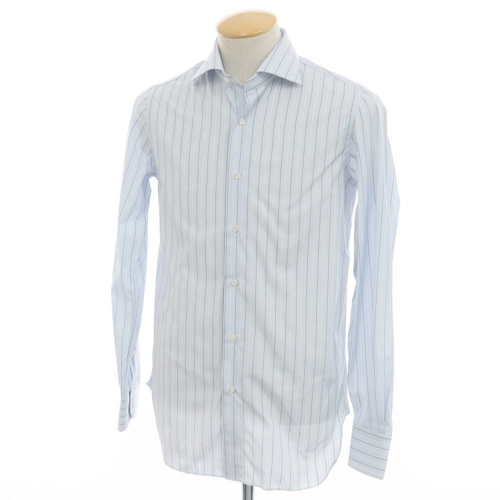 [New] STILE LATINO Cotton Striped Semi-Wide Collar Dress Shirt Light Blue x White [Size 37] [BLU] [S/S/A/W] [Condition Rank N] [Men&