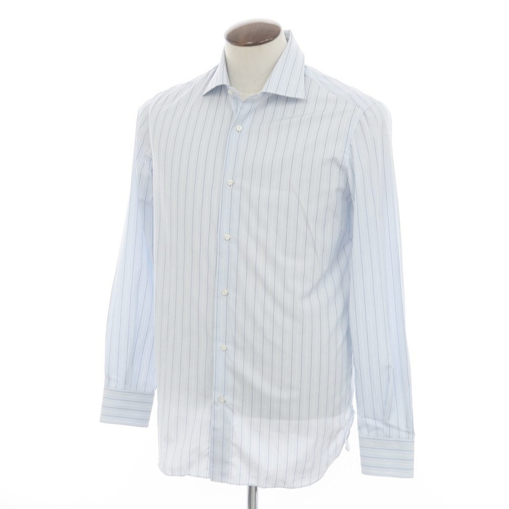 [New Outlet] STILE LATINO Cotton Striped Semi-Wide Collar Dress Shirt Light Blue x White [Size 41] [BLU] [S/S/A/W] [Condition Rank N-] [Men&