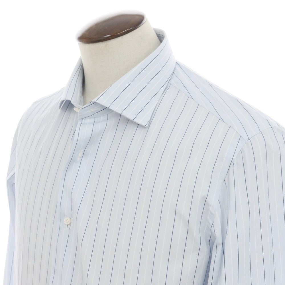 [New] STILE LATINO Cotton Striped Semi-Wide Collar Dress Shirt Light Blue x White [Size 43] [BLU] [S/S/A/W] [Condition Rank N] [Men&