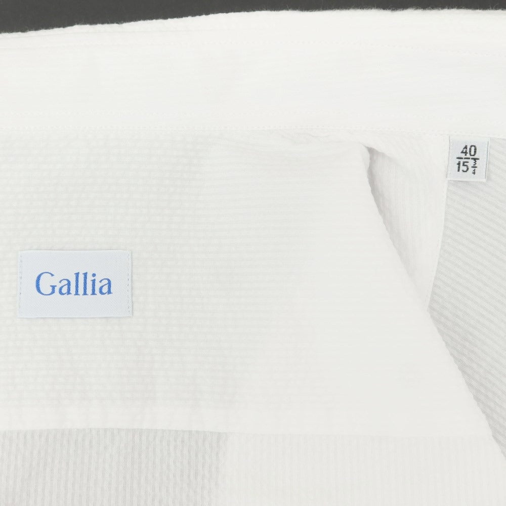 [New] GALLIA Cotton Soccer Regular Collar Casual Shirt White [Size 40] [WHT] [S/S] [Condition Rank N] [Men&