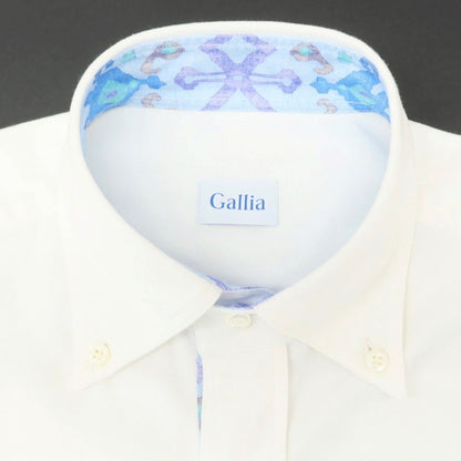 【新品】ガリア GALLIA コットン ボタンダウン カジュアルシャツ ホワイト【サイズ39】【WHT】【S/S/A/W】【状態ランクN】【メンズ】【759190】