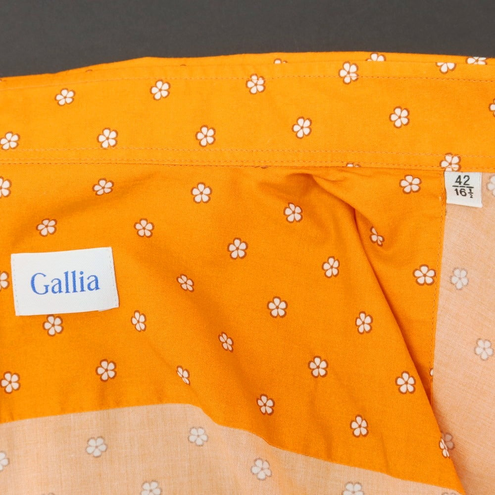 [New] GALLIA Cotton Floral Casual Shirt Orange x White [Size 42] [ORG] [S/S/A/W] [Condition Rank N] [Men&