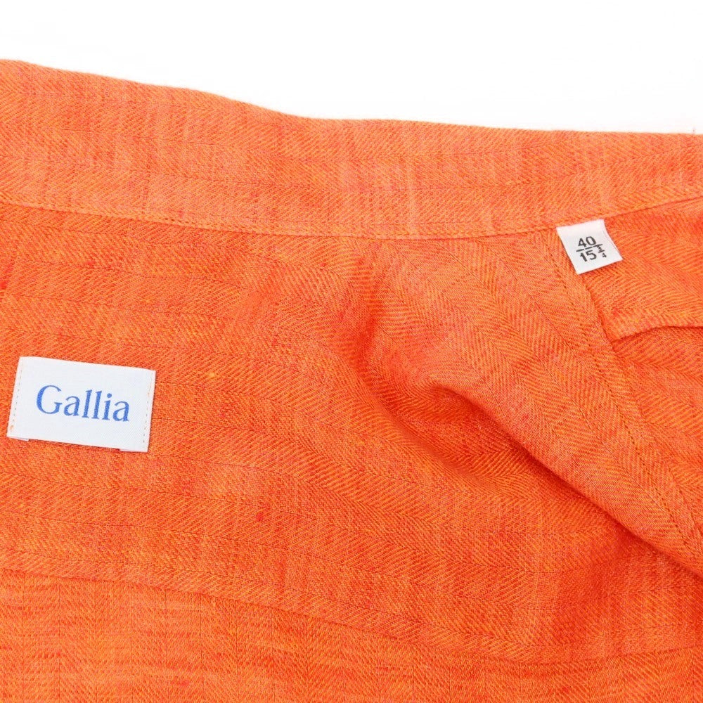 [New] GALLIA Linen Open Collar Casual Shirt Vermilion Orange [Size 40] [ORG] [S/S] [Condition Rank N] [Men&