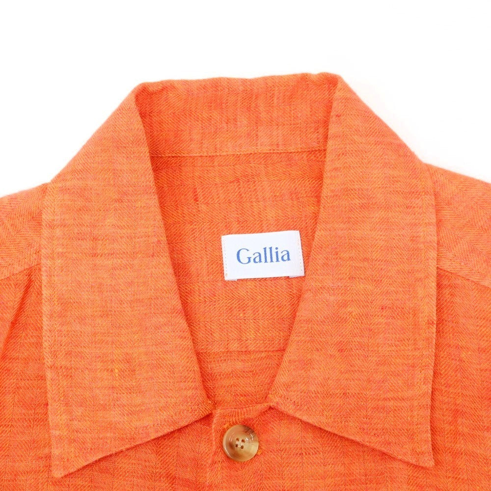 [New] GALLIA Linen Open Collar Casual Shirt Vermilion Orange [Size 40] [ORG] [S/S] [Condition Rank N] [Men&