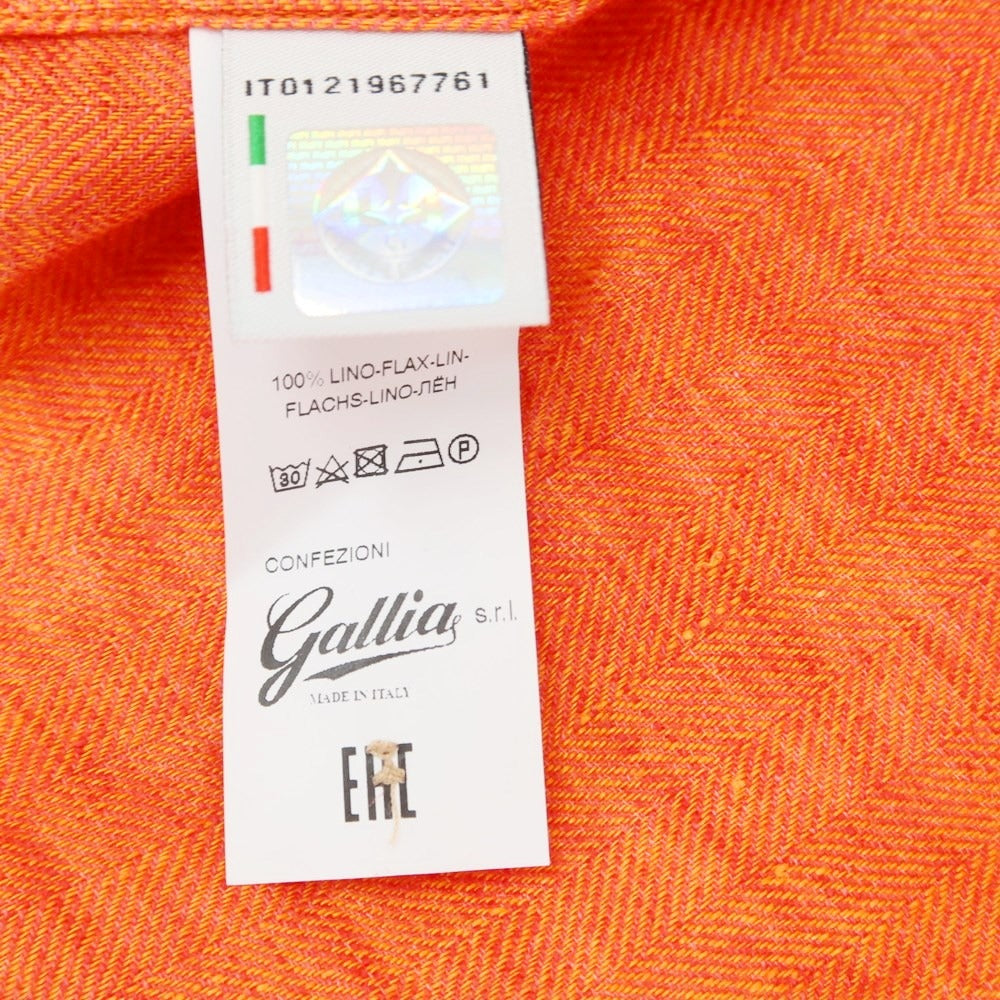 [New] GALLIA Linen Open Collar Casual Shirt Vermilion Orange [Size 40] [ORG] [S/S] [Condition Rank N] [Men&