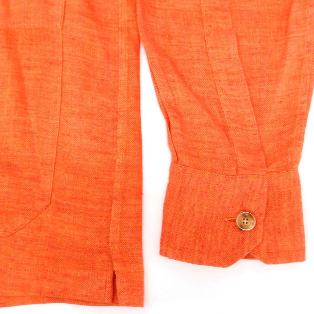 [New] GALLIA Linen Open Collar Casual Shirt Vermilion Orange [Size 40] [ORG] [S/S] [Condition Rank N] [Men&