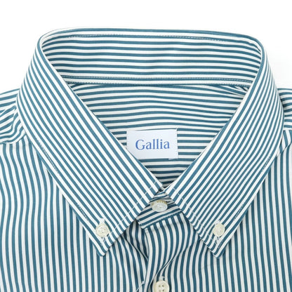 [New] GALLIA Cotton Button-down Striped Casual Shirt Green x White [Size 42] [GRN] [S/S/A/W] [Condition Rank N] [Men&