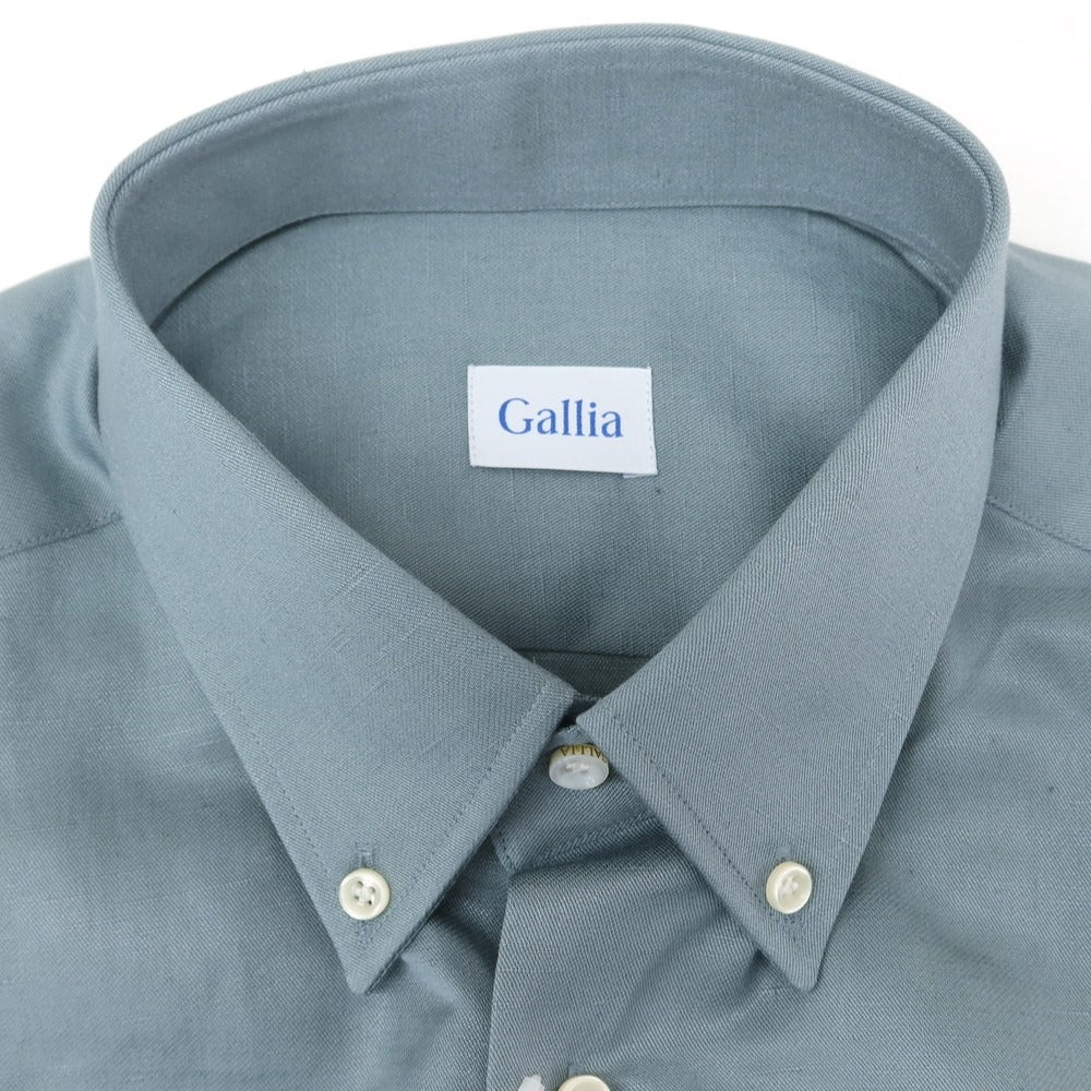 [New Outlet] GALLIA Cotton Button-down Casual Shirt Blue Green [Size 42] [GRN] [S/S/A/W] [Condition Rank N-] [Men&