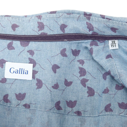 [New] GALLIA Cotton Horizontal Collar Casual Shirt Blue x Purple [Size 39] [BLU] [S/S/A/W] [Condition Rank N] [Men&