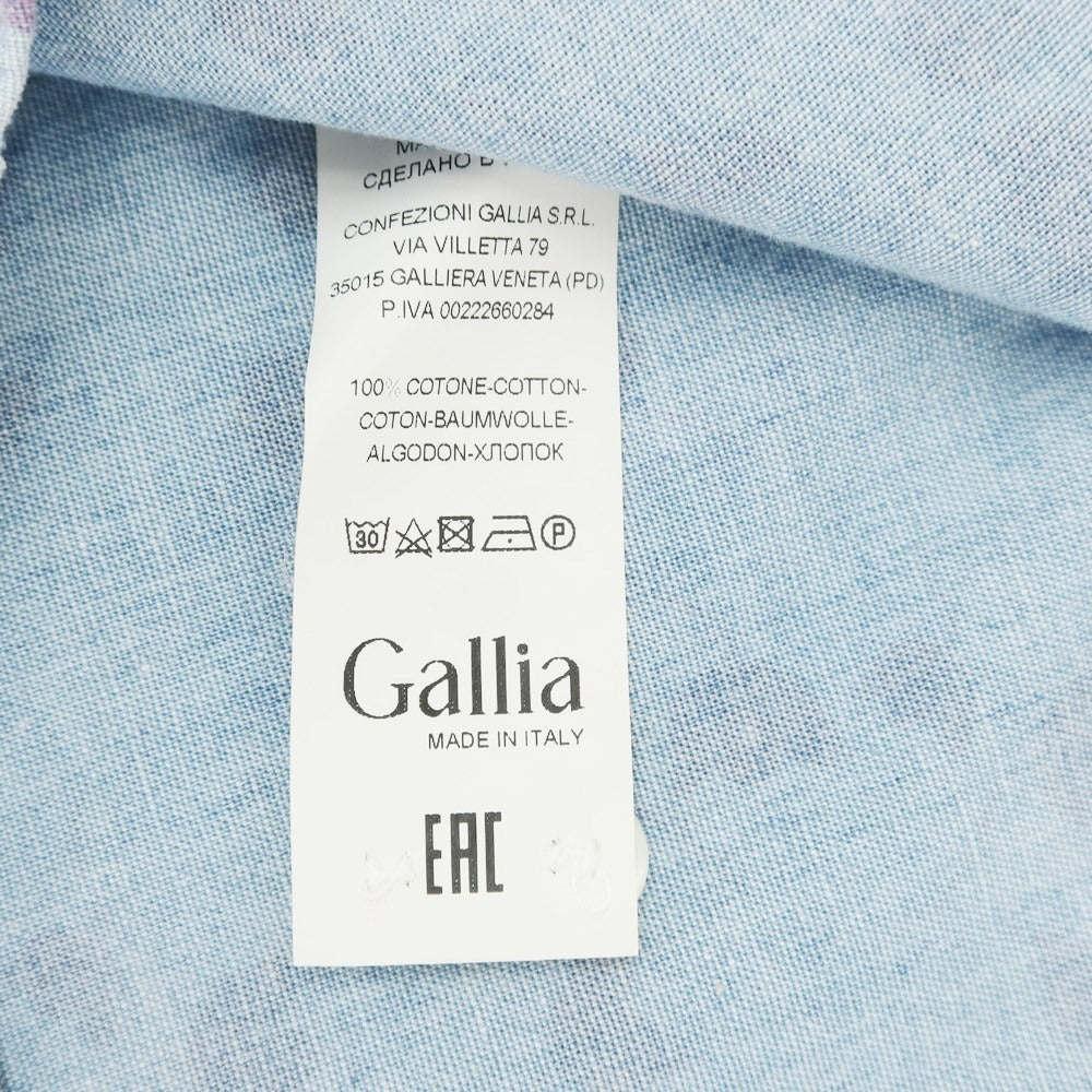 [New] GALLIA Cotton Horizontal Collar Casual Shirt Blue x Purple [Size 39] [BLU] [S/S/A/W] [Condition Rank N] [Men&