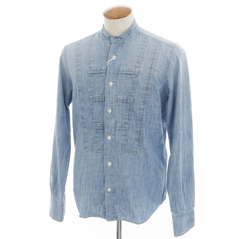 [New] GALLIA Cotton Band Collar Casual Shirt Blue [Size 39] [BLU] [S/S/A/W] [Condition Rank N] [Men&