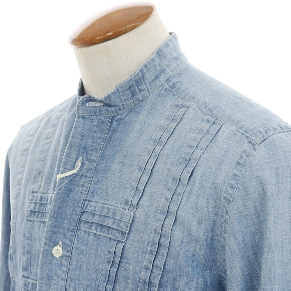 [New] GALLIA Cotton Band Collar Casual Shirt Blue [Size 39] [BLU] [S/S/A/W] [Condition Rank N] [Men&