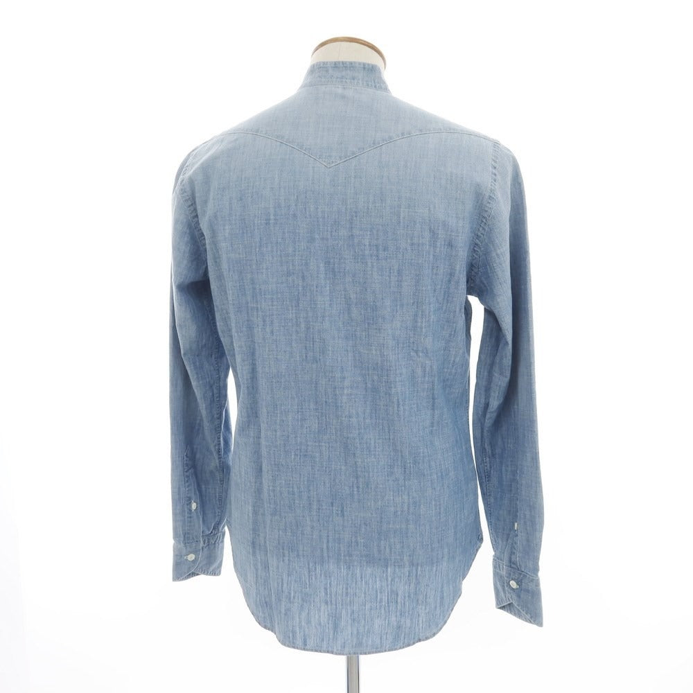 [New] GALLIA Cotton Band Collar Casual Shirt Blue [Size 39] [BLU] [S/S/A/W] [Condition Rank N] [Men&