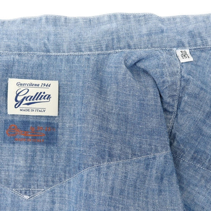 [New] GALLIA Cotton Band Collar Casual Shirt Blue [Size 39] [BLU] [S/S/A/W] [Condition Rank N] [Men&