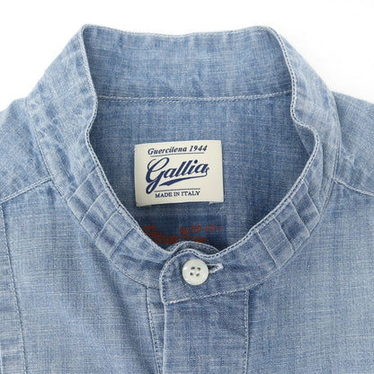 [New] GALLIA Cotton Band Collar Casual Shirt Blue [Size 39] [BLU] [S/S/A/W] [Condition Rank N] [Men&