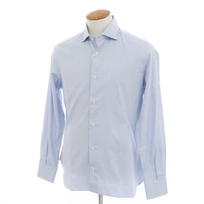 [New] GALLIA Cotton Wide Collar Dress Shirt Light Blue x White [Size 39] [BLU] [S/S/A/W] [Condition Rank N] [Men&