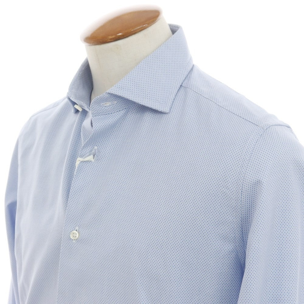 [New] GALLIA Cotton Wide Collar Dress Shirt Light Blue x White [Size 39] [BLU] [S/S/A/W] [Condition Rank N] [Men&