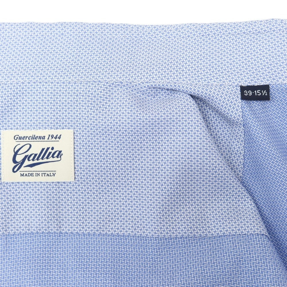 [New] GALLIA Cotton Wide Collar Dress Shirt Light Blue x White [Size 39] [BLU] [S/S/A/W] [Condition Rank N] [Men&