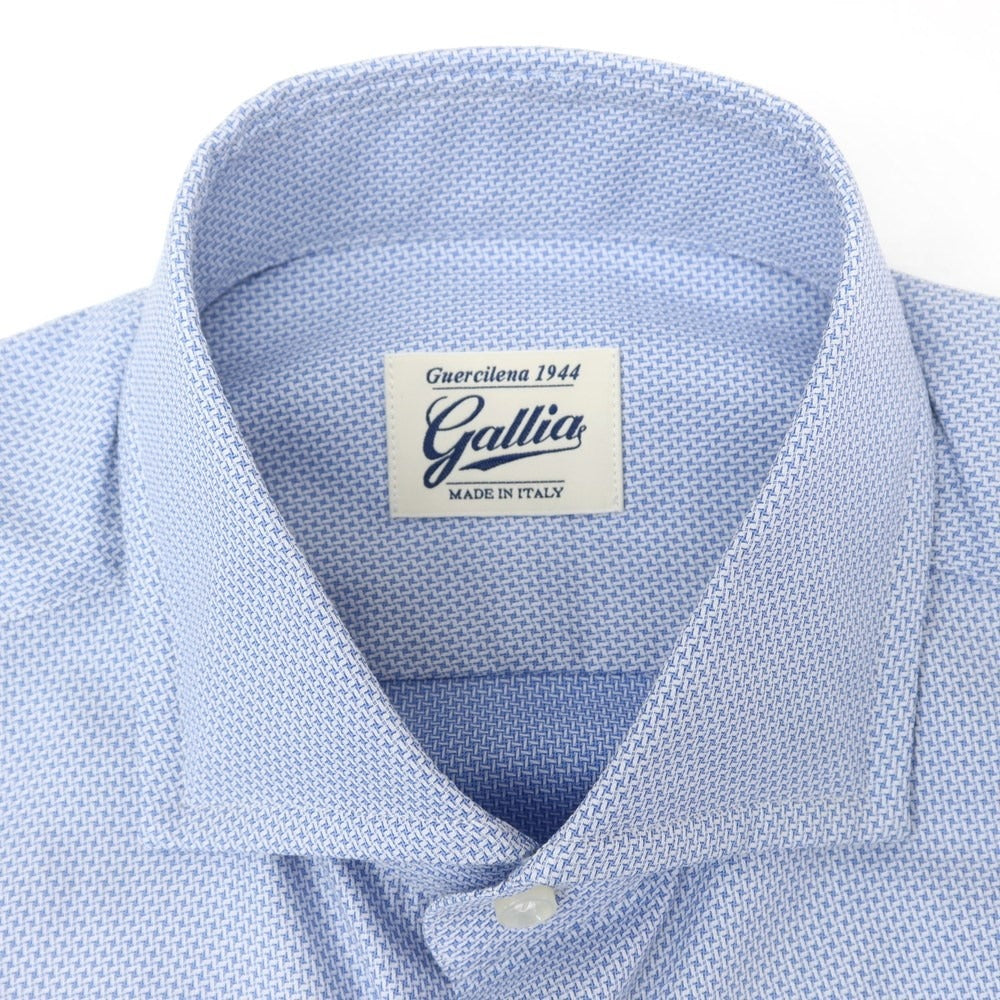 [New] GALLIA Cotton Wide Collar Dress Shirt Light Blue x White [Size 39] [BLU] [S/S/A/W] [Condition Rank N] [Men&