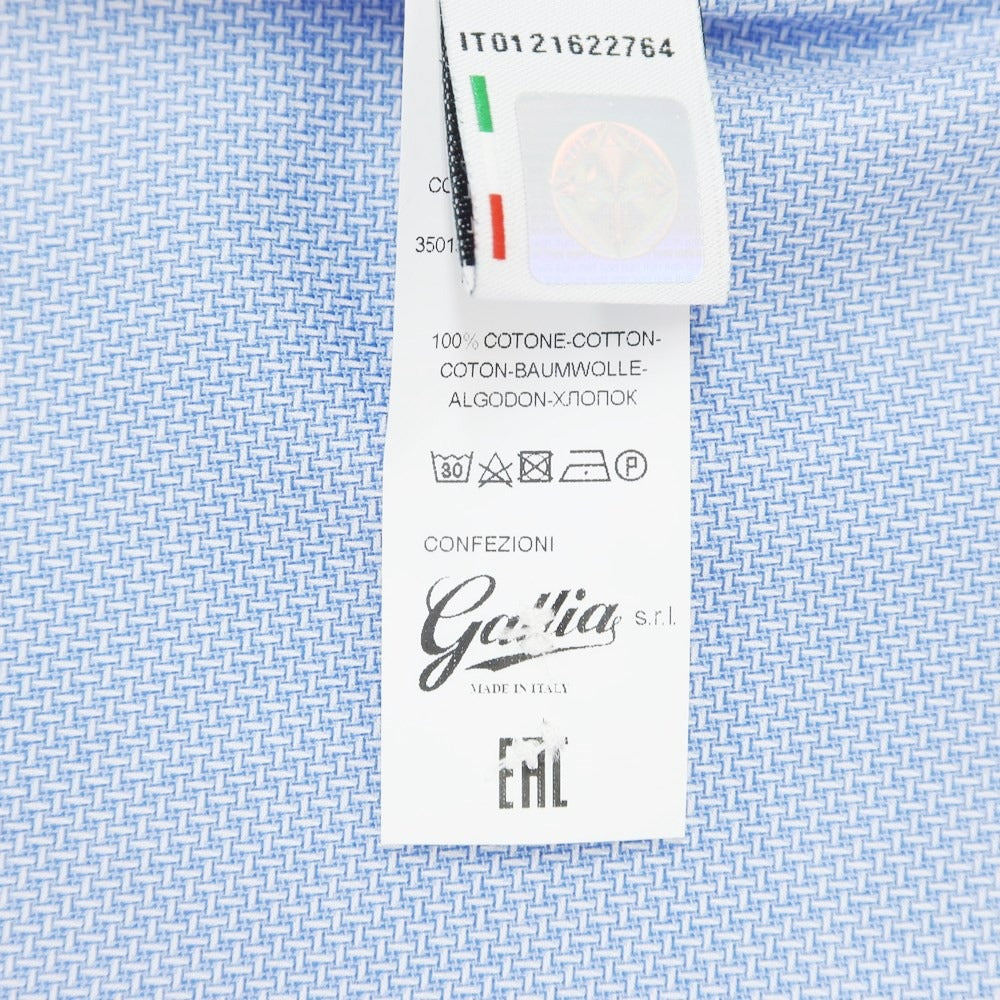 [New] GALLIA Cotton Wide Collar Dress Shirt Light Blue x White [Size 39] [BLU] [S/S/A/W] [Condition Rank N] [Men&